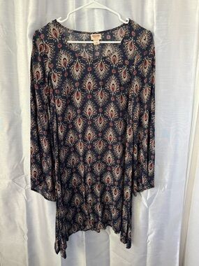 Mossimo Supply Co. Navy Boho Tunic dress with bell sleeves